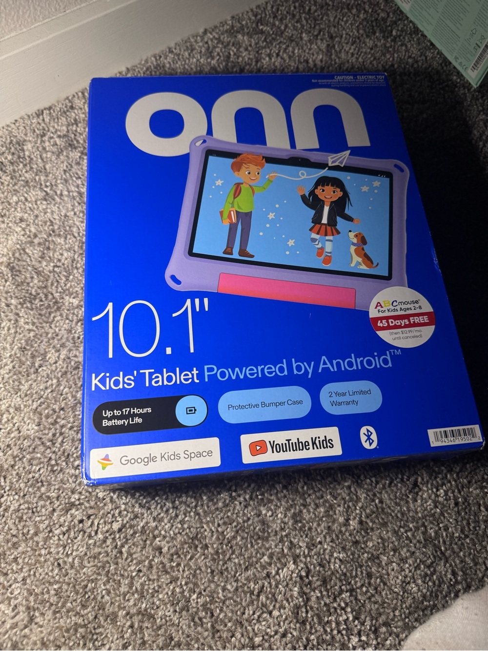 Onn 10.1" Kids' Tablet with Purple Protective Bumper Case